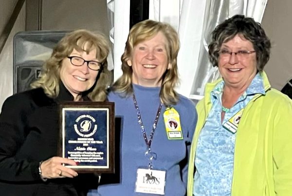 Photo-left to right: Nettie Olsen, Bess Bruton R9 Director, and Carolyn VandenBerg, HPOY Chair